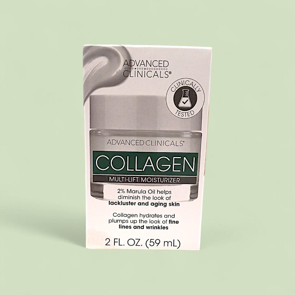 Collagen Plant Based Lift Moisturizer Ginseng Hyaluronic Green Tea 2 oz Vegan